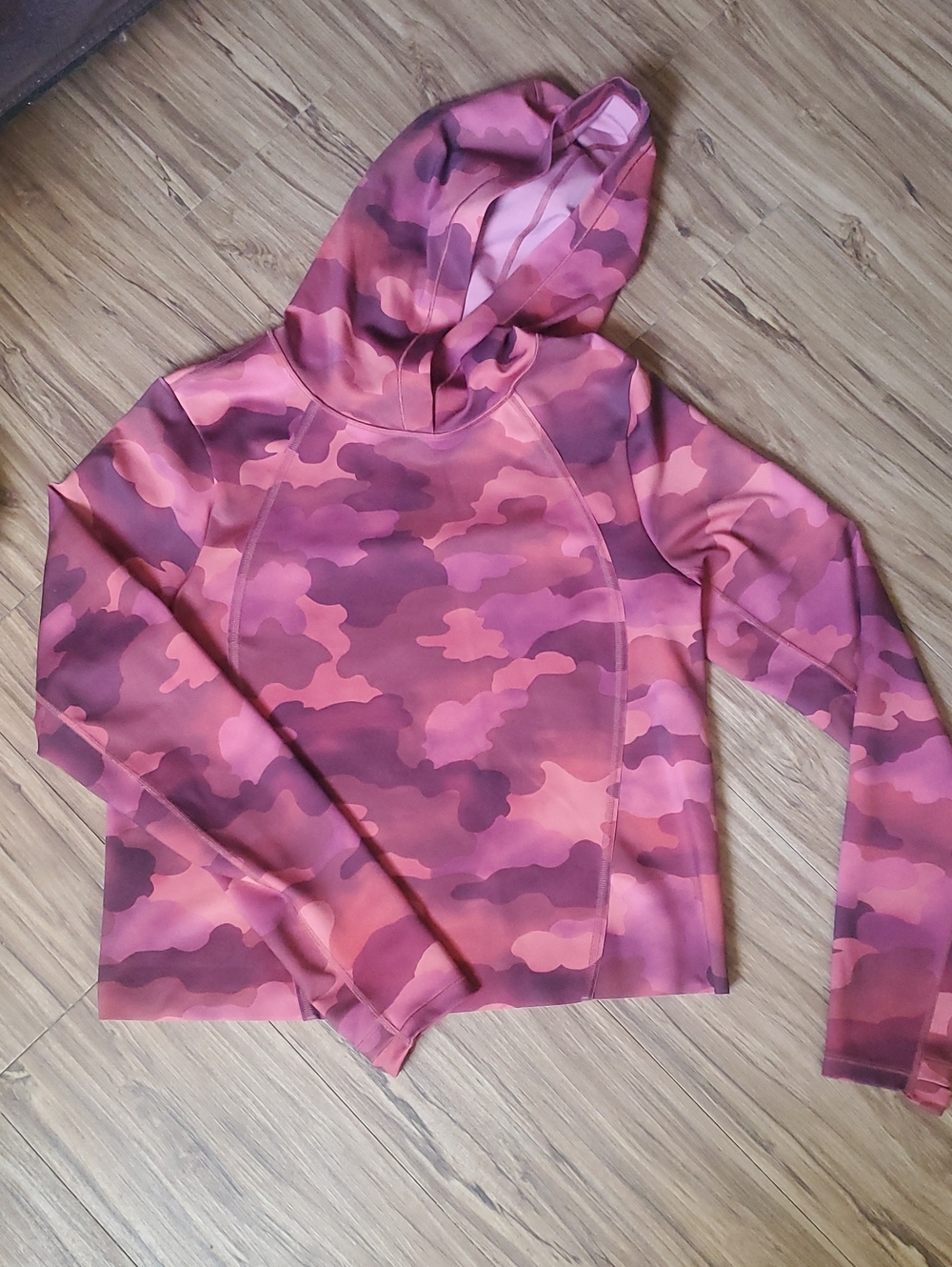 Athleta Womens Camo Hooded Top